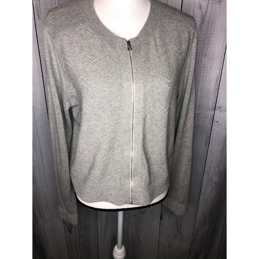 BANANA REPUBLIC Factory Zip Cardigan Chevron Sz L